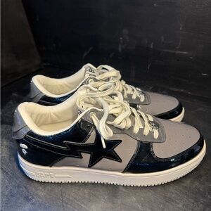 Bape Black and Gray Low-Top Sneakers